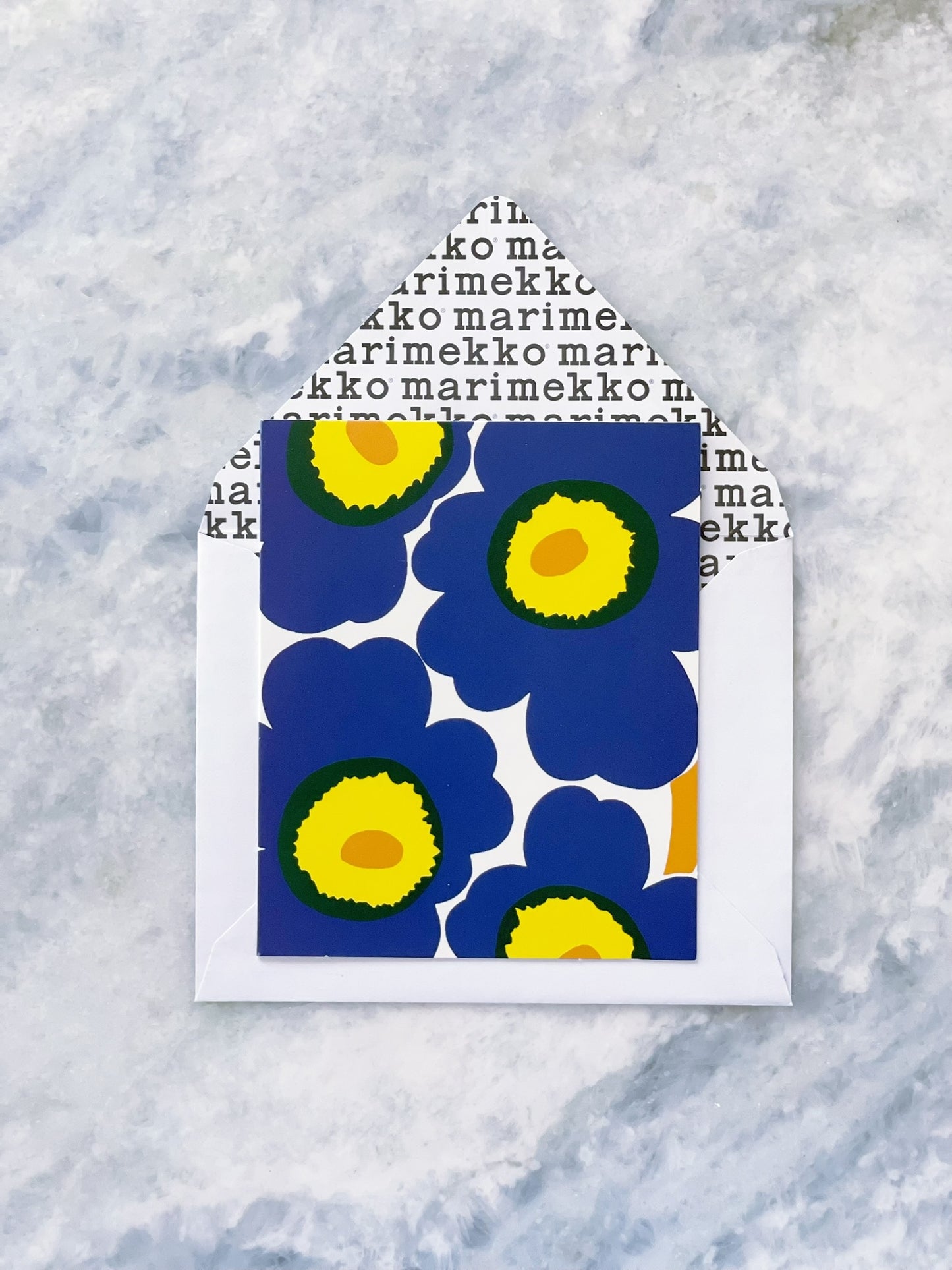 Marimekko Card Unikko Blue Yellow