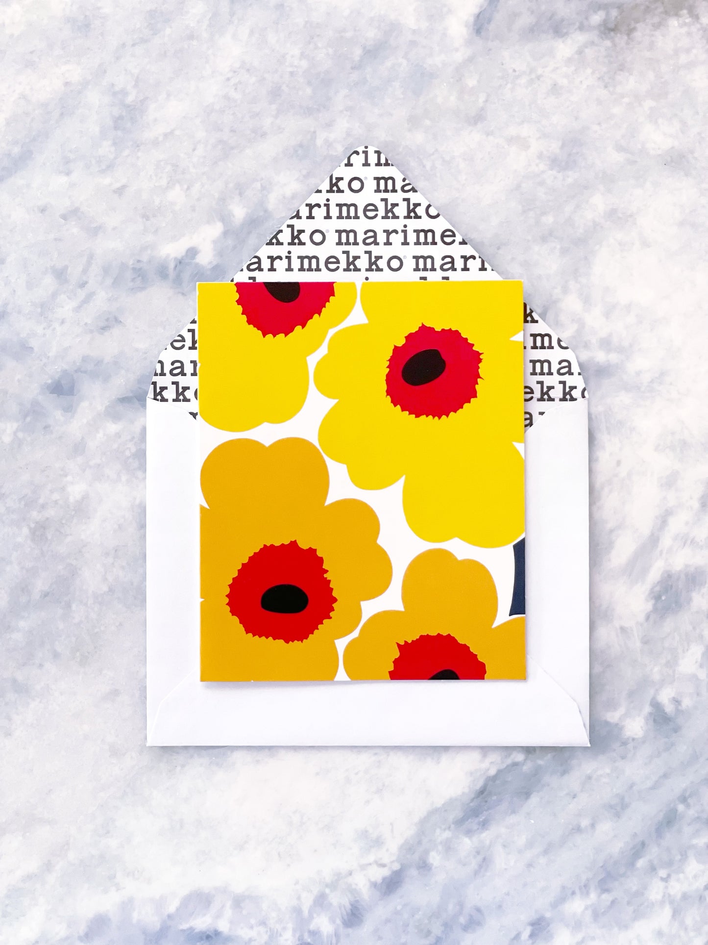 Marimekko Card Unikko Yellow Orange