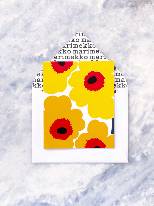 Marimekko Card Unikko Yellow Orange