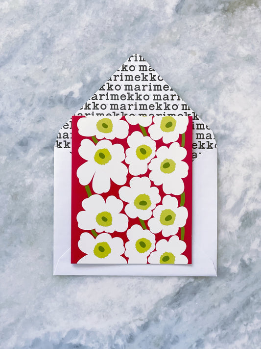 Marimekko Card Unikko White Green