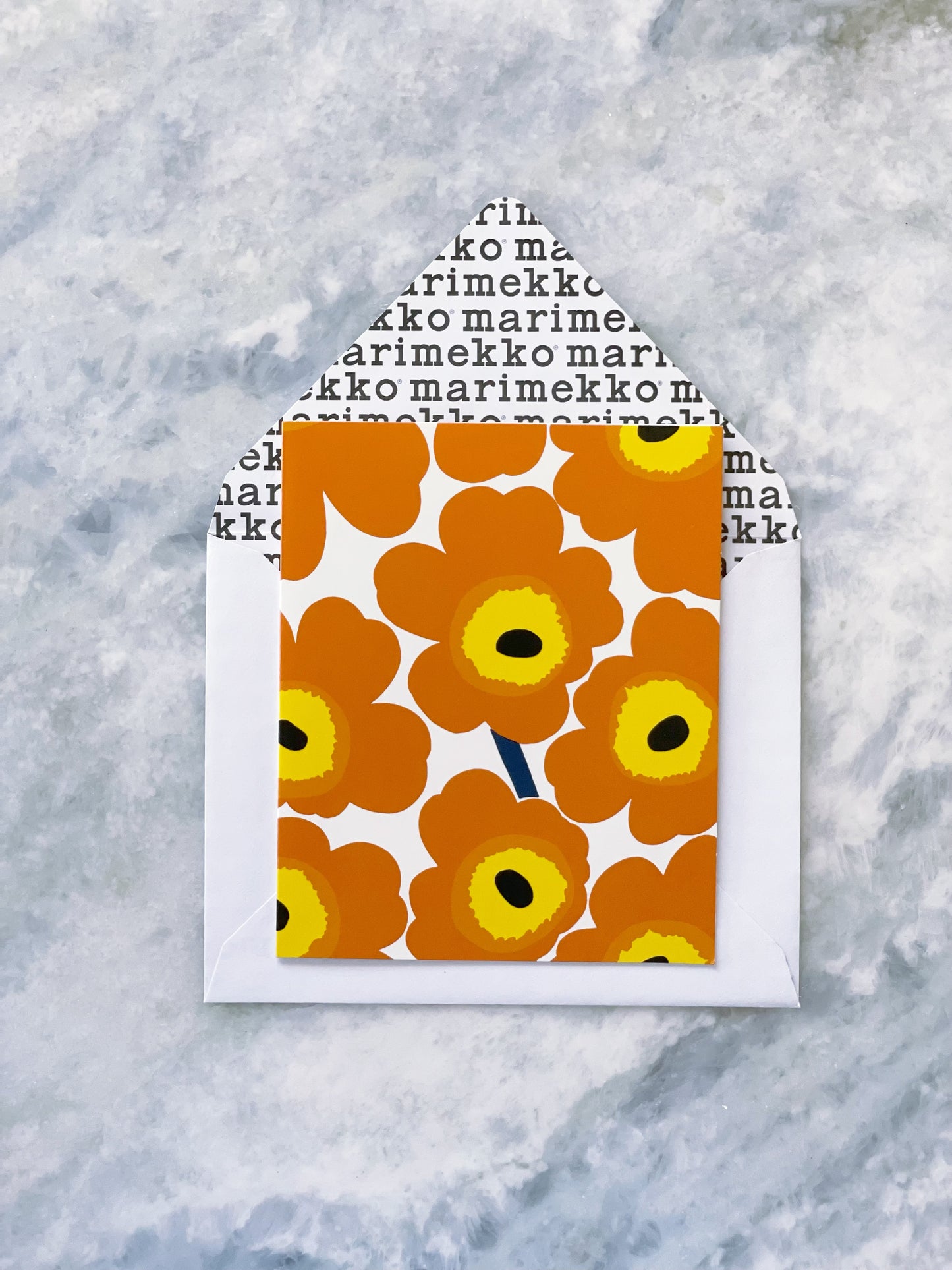 Marimekko Card Unikko Orange Yellow