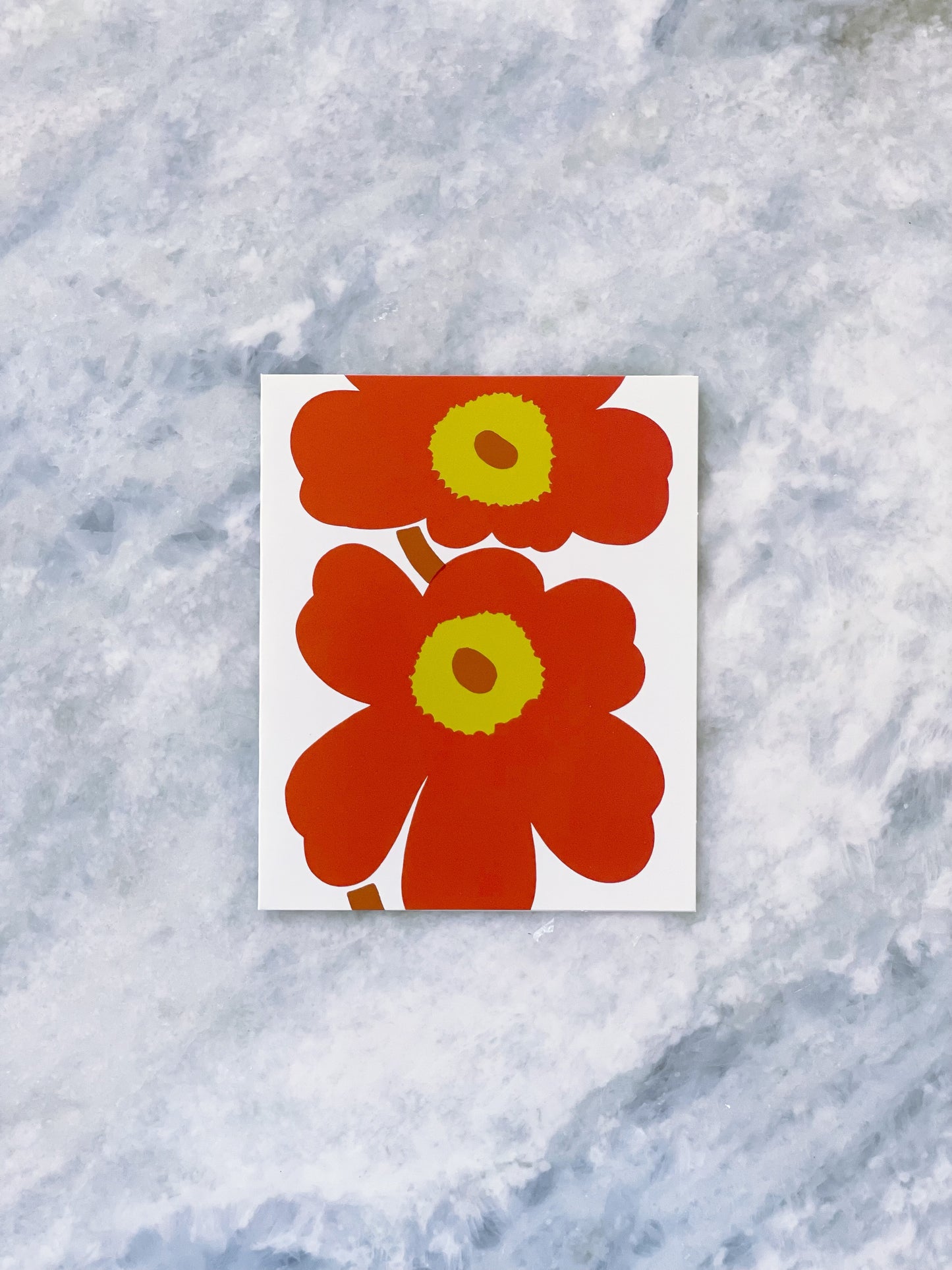 Marimekko Card Unikko Orange Green