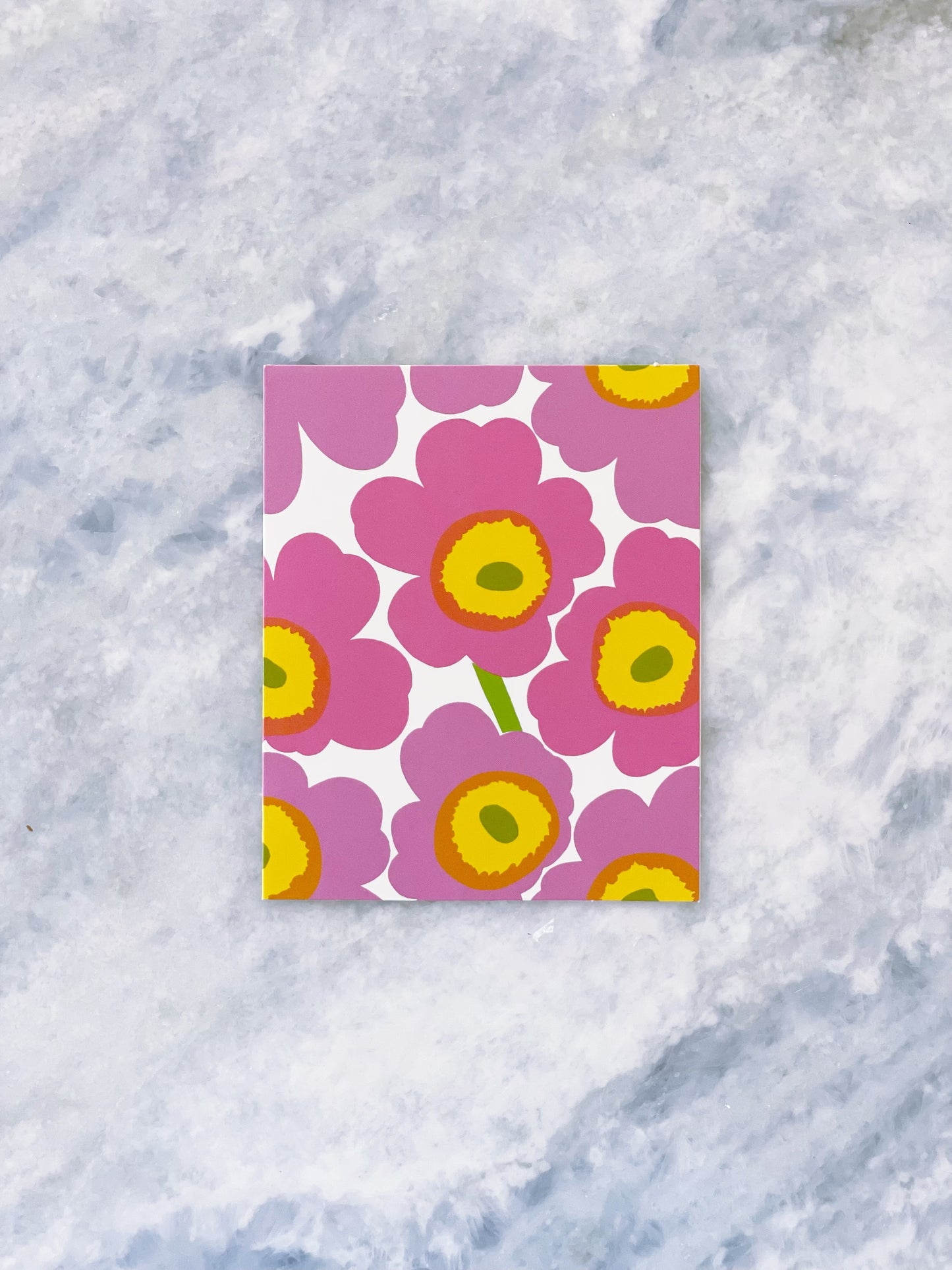 Marimekko Card Unikko Pink Yellow