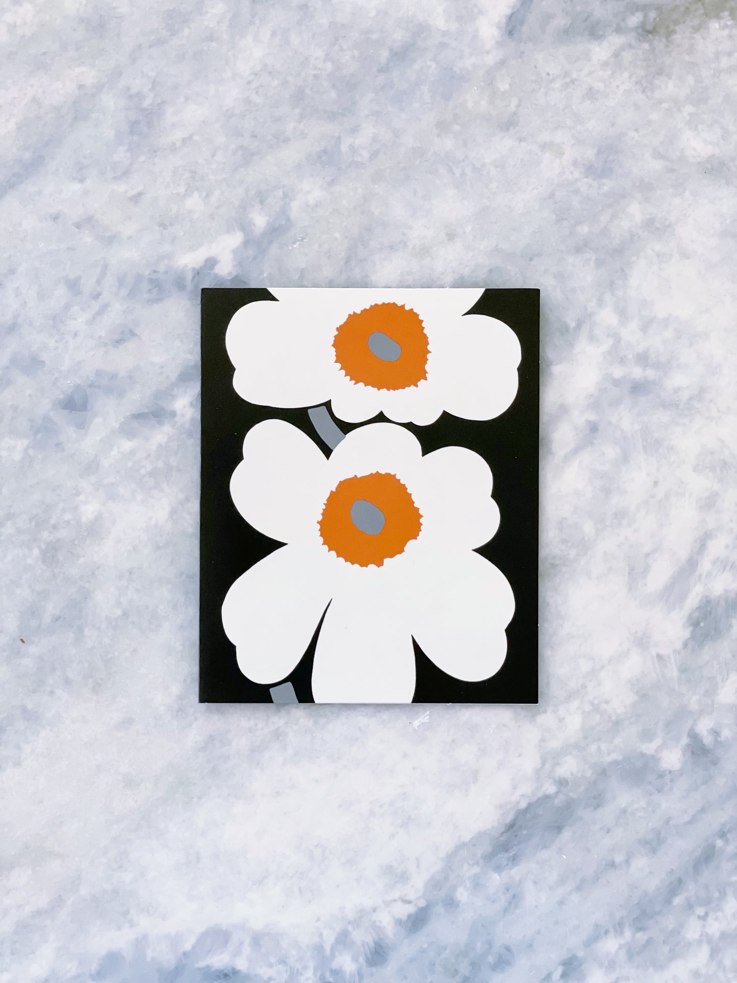 Marimekko Card Unikko White Orange