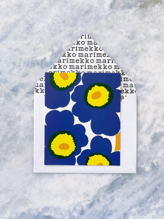 Marimekko Card Unikko Blue Yellow